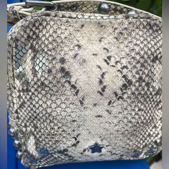 Ash Moxy Python Snakeskin Leather Studded Crossbody Bag - Picture 13 of 13